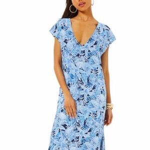 NEW Lilly Pulitzer Tallimaxi Coverup Bonaire Blue Coastal Small MSRP $138 NWT